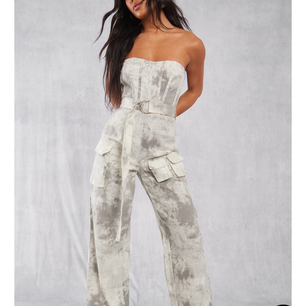 NWT Acid wash grey jumpsuit